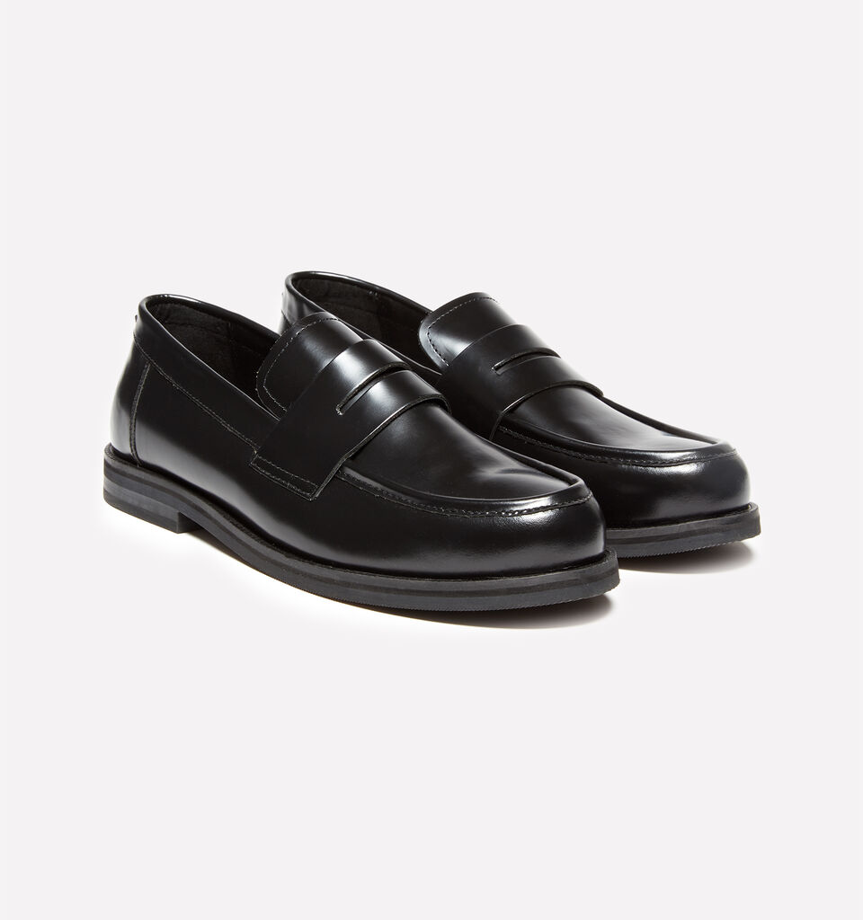 Black 100% leather moccasins - men's shoes - Black | Sisley image number 1